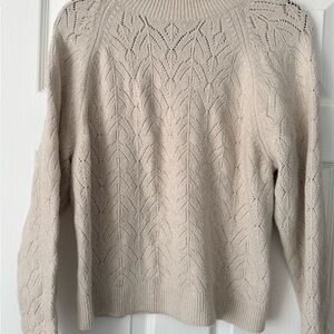 Uniqlo Cream Openwork Crewneck Sweater